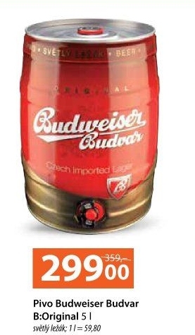Pivo světlý ležák B: Original Budweiser Budvar - soudek