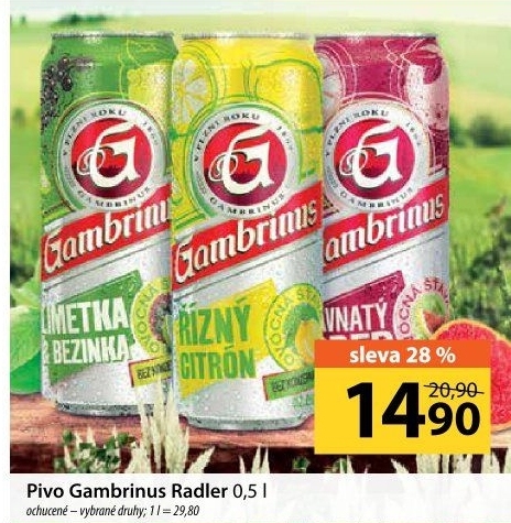 Pivo ochucené Gambrinus