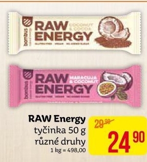 Tyčinka Bombus Raw bez lepku Energy