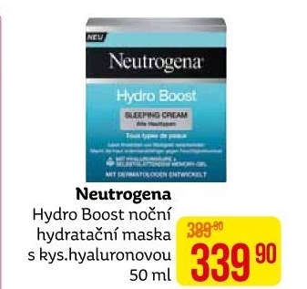 Pleťová maska noční Hydro Boost Neutrogena