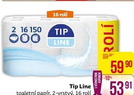 Toaletní papír 2vrstvý Tip Line