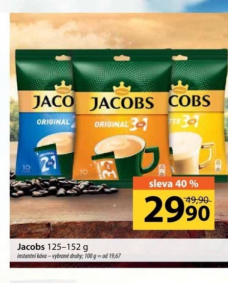 Instantní kávy porcované Jacobs