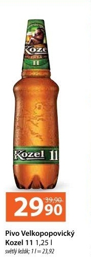 Pivo světlý ležák 11° Medium Velkopopovický Kozel