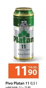 Pivo světlý ležák 11° Platan