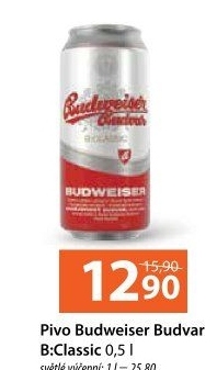 Pivo světlé výčepní B: Classic Budweiser Budvar