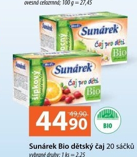Dětský čaj bio Sunárek