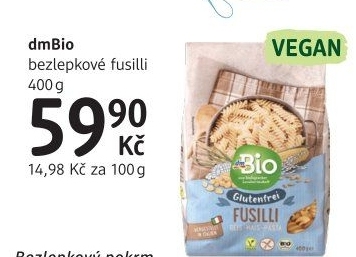Těstoviny bez lepku dm Bio