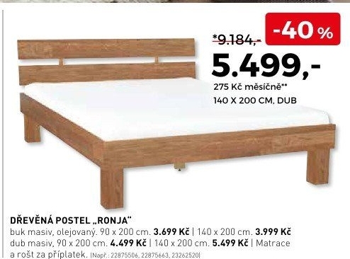Dřevěná postel Ronja