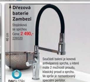 Dřezová stojánková baterie Zambezi Ravslezák