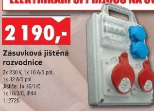 Jištěná zásuvková rozvodnice