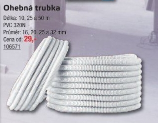 Ohebná trubka na kabely