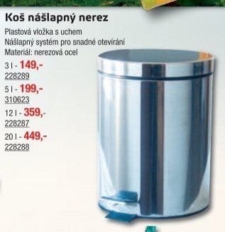 Nerezový odpadkový koš