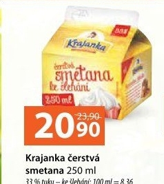 Smetana ke šlehání Krajanka 33%