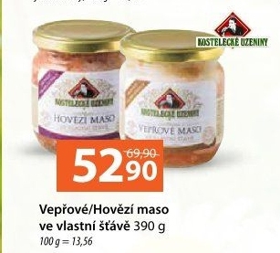 Maso vepřové ve vlastní šťávě Kostelecké uzeniny