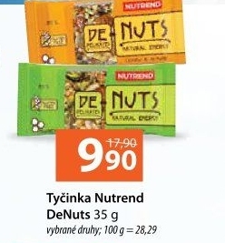 Tyčinka DeNuts bez lepku Nutrend