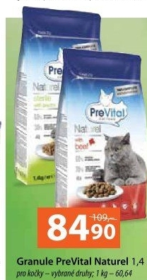 Granule pro kočky Naturel Prevital