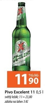 Pivo světlý ležák 11° Excelent Gambrinus