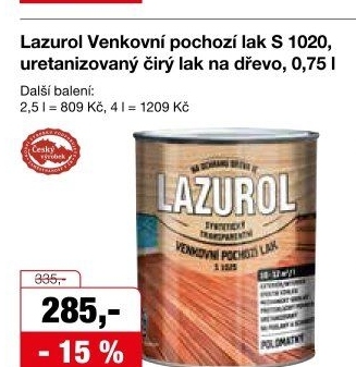 Venkovní pochozí lak Lazurol