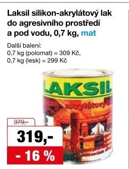 Silikon - akrylátový lak Laksil