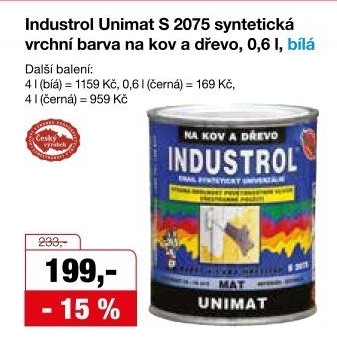Nátěr na kov a dřevo Unimat Industrol