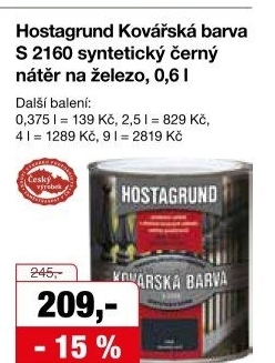 Barva na kov Kovářská Mat Hostagrund