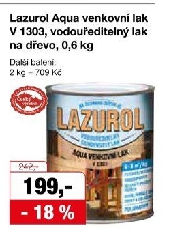 Lak na dřevo silnovrstvý Lazurol Aqua
