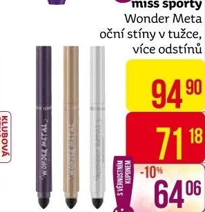 Oční stíny v tužce Wonder Metal Miss Sporty