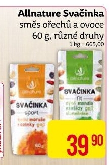 Směs ořechů a ovoce Svačinka Allnature