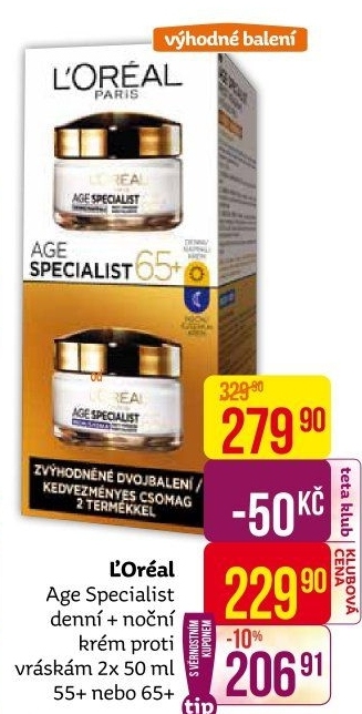 Balení krém denní a noční Age Specialist L'