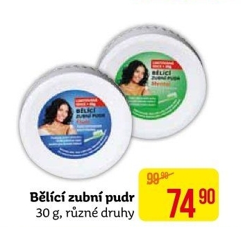 Pudr bělící na zuby EVA