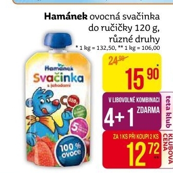 Ovocná kapsička Svačinka Hamánek