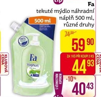 Tekuté mýdlo Fa - náhradní náplň