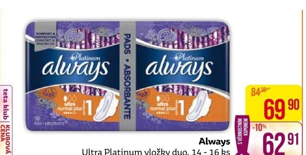 Dámské vložky Ultra Platinum Always