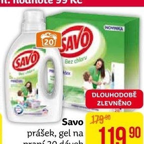 Prací prášek bez chloru Savo
