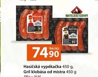 Klobása hasičská vypékačka Láďa Grileman Kostelecké uzeniny