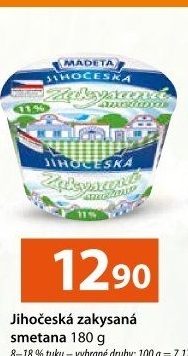 Smetana zakysaná Jihočeská Madeta