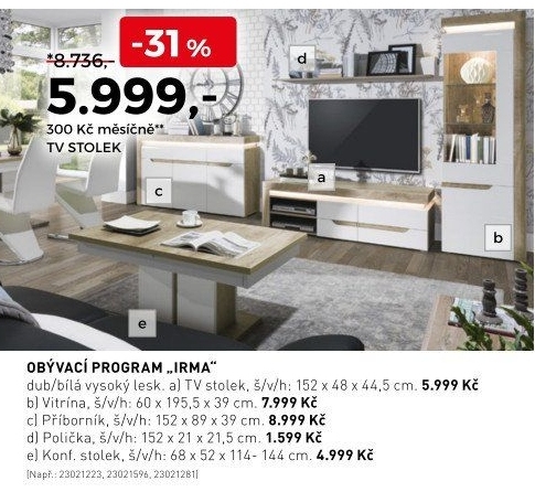 Obývací program irma