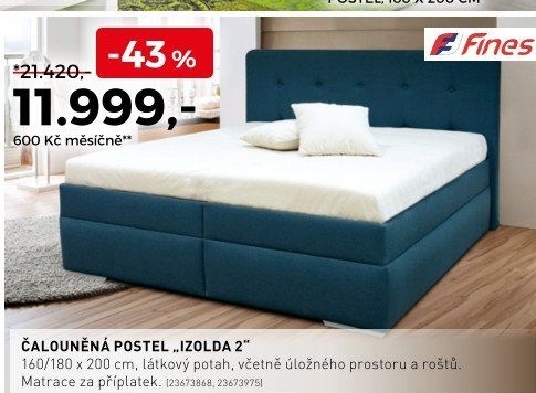 Čalouněná postel Izolda