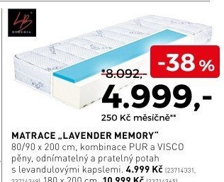 matrace lavender memory