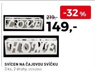 Svícen na čajovou svíčku