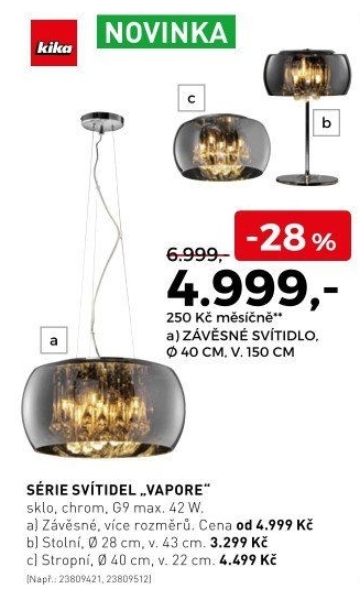 Série svítidel Vapore
