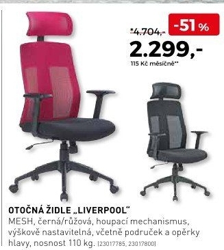 Otočná židle Liverpool