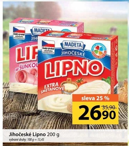 Tavený sýr Jihočeské Lipno Madeta