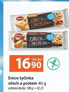 Proteinová tyčinka bez lepku Emco