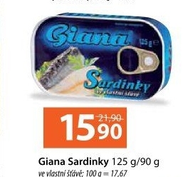 Sardinky ve vlastní šťávě Giana