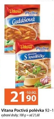 Instantní polévky Poctivá polévka Vitana