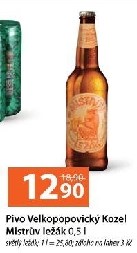 Pivo Mistrův světlý ležák Velkopopovický Kozel