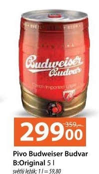 Pivo světlý ležák B: Original Budweiser Budvar - soudek