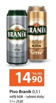 Pivo světlý ležák Braník