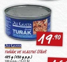 Tuňák ve vlastní šťávě Dle Gusta
